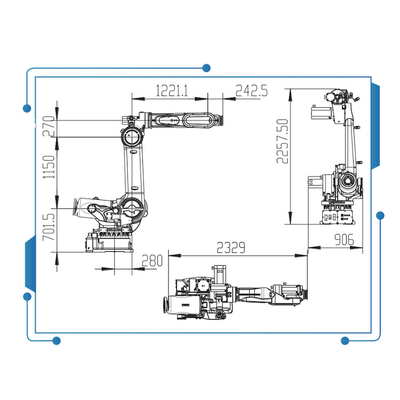 Industrieller Palettierungsroboter GBS210-K2650 6 Achsen-Roboter-Chinas mit Greifer