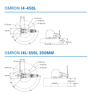 Scara-Roboter-Hochgeschwindigkeitsroboter Achse OMRON I4-450L 4 für Industrie 3C