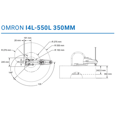 Scara-Roboter-Hochgeschwindigkeitsroboter Achse OMRON I4-450L 4 für Industrie 3C