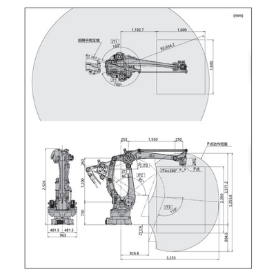 Kawasaki Robot CP500L 6axis mit Greifer für den behandelnden und palettierenden Roboter-Arm