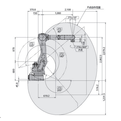 Kawasaki Robot RD080N Achsen-Roboterarm Cnc 6 für die Palettierung mit Nutzlast 80KG