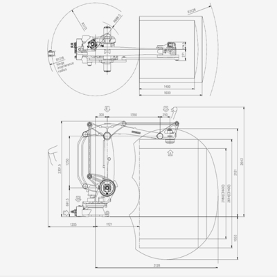 Verpackende Reichweite Hyundais der Roboter-HP160 Arm-160KG der Nutzlasten-3128 mit Greifer