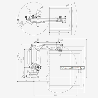 Verpackende Reichweite Hyundais der Roboter-HP160 Arm-160KG der Nutzlasten-3128 mit Greifer
