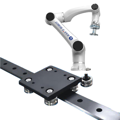 Kooperativer Roboter-Arm Hans E5 mit pneumatischem Greifer und Bahnnetz Onrobot