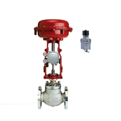 Pneumatisches einfachwirkendes Ventil-Stellwerk Burkert mit Masoneilan SVI 221113121