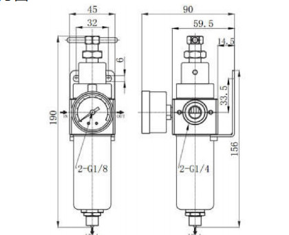 Elektropneumatisches Ventil mit beständigem 1/4 laufendem rostfreiem Druckminderventil Filter JHJ für pneumatische Anwendungen