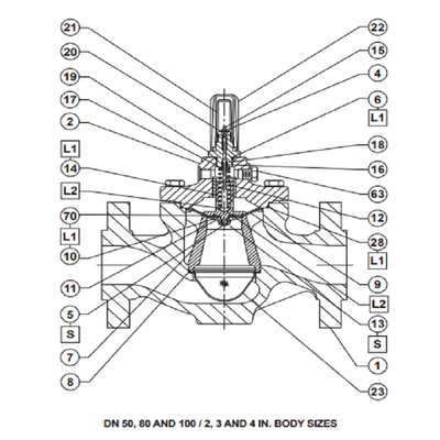 Chinesischer Gleiter angebracht mit stabilisiertem Regelventil LR125 FISHER Pressure Regulators For Gas