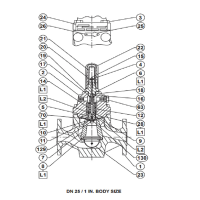 Chinesischer Gleiter angebracht mit stabilisiertem Regelventil LR125 FISHER Pressure Regulators For Gas