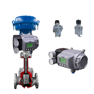 Gekrümmte Rohrsteuerventile mit Masoneilan SVI3 Digital Valve Positioner und Masoneilan 78-40 Filter Regulator