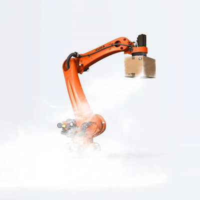 KUKA Palletizing Robot KR 240 R3200 PA mit CNGBS Führungsschienen als automatischer Palletizer Industrie-Roboterarm