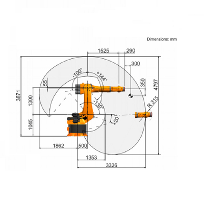 KUKA KR 240 R3330 Palletierungsroboter mit CNGBS Linear Guide Rail als automatische Maschine Nutzlast 240kg Roboterarm