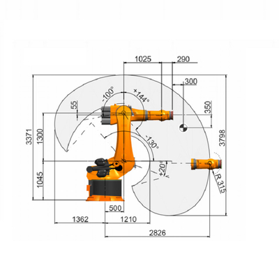 KUKA KR 360 R2830 Roboterarm Nutzlast 360 kg mit CNGBS-Bundesleitung für die Motorenmontage als Pick-and-Place-Maschine