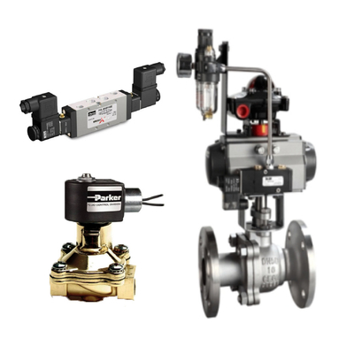 Chinesische Steuerventile mit pneumatischem Aktor und Parker D3DW-Solenoidventil