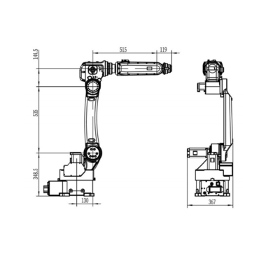 6 Achsen CNGBS Roboterarm GBS6-C1400 mit anderen ARC-Schweißmaschinen CM350AR als Schweißmaschine zum Schweißen