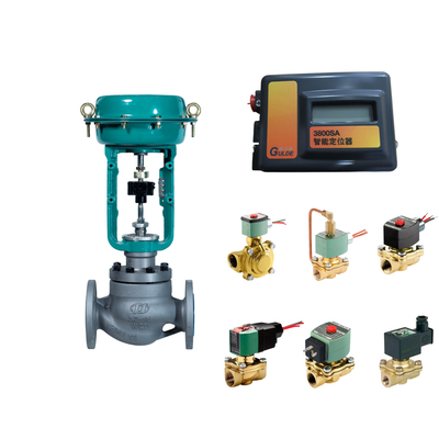 Steuerventil mit Fisher 3800 als Positionierer und ASCO-Serien 210 Solenoidventile