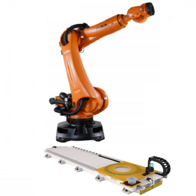 KUKA KR 210 R2700 Industrie-Roboter mit CNGBS-Linienleitungen für die Motorenmontage