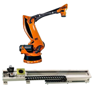 Palletierungsroboterarm 5 Achsen Kuka KR 180 PA mit CNGBS-Roboterleitbahn für den Palletierungsroboter