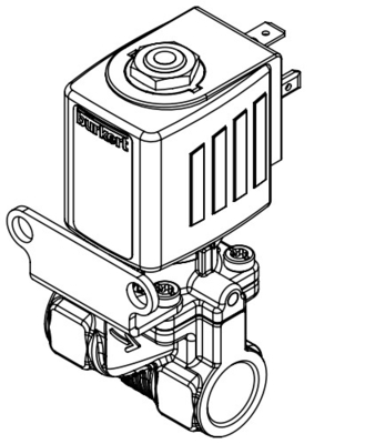 2/2 Laufende Burkert Messing-Solenoidventil 6281 mit 24DVC hochtemperaturbeständigem 2/2-Wege-Diaphragma