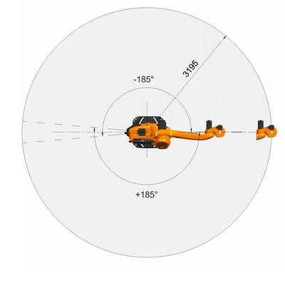 KUKA Roboter KR 120 R3200 PA mit 120 kg Nutzlast und 3195 mm Reichweite von Palletierungsroboter für die Palletierung
