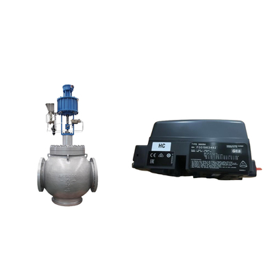 Steuerventil mit Fisher 3800 als Positionierer und ASCO-Serien 210 Solenoidventile