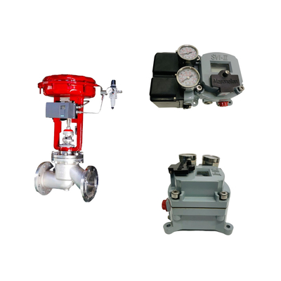 Steuerventil mit Masoneilan SVI II AP Advanced Performance Digital Valve Positioner und Fisher 67CFR Filter Regulator