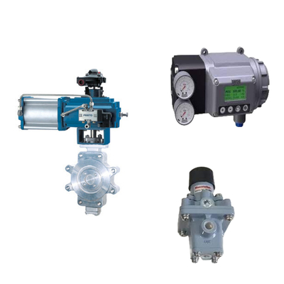 Gekrümmte Rohrsteuerventile mit Masoneilan SVI3 Digital Valve Positioner und Masoneilan 78-40 Filter Regulator