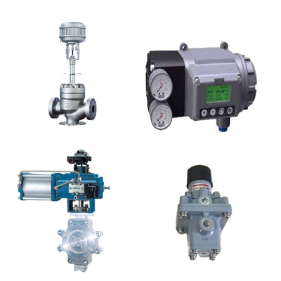 Gekrümmte Rohrsteuerventile mit Masoneilan SVI3 Digital Valve Positioner und Masoneilan 78-40 Filter Regulator