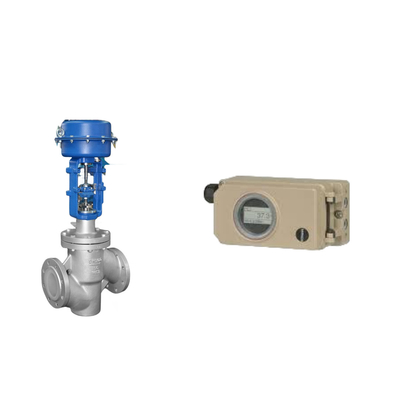 Ein gewölbtes Rohrsteuerventil mit Samson Elektropneumatik 3730-3 Positionierer und Fisher 67CFR Filterregulator