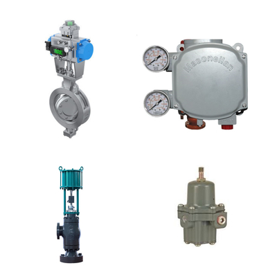 Pneumatisches Steuerventil mit Masoneilan SVi1000 Digital Valve Positioner und Fisher 67CFR Filter Regulator
