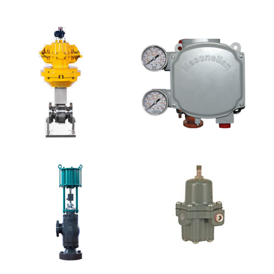 Pneumatisches Steuerventil mit Masoneilan SVi1000 Digital Valve Positioner und Fisher 67CFR Filter Regulator