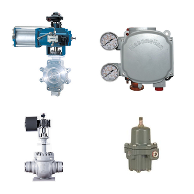 Pneumatisches Steuerventil mit Masoneilan SVi1000 Digital Valve Positioner und Fisher 67CFR Filter Regulator