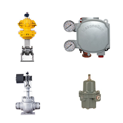 Pneumatisches Steuerventil mit Masoneilan SVi1000 Digital Valve Positioner und Fisher 67CFR Filter Regulator
