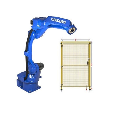 6 Achsen Roboterarm Yaskawa GP12 mit CNGBS-Sicherheitszaun für die automatisierte Handhabung als Universalroboter