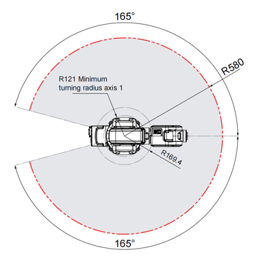 ABB IRB120 mit 6 Achsen Roboterarm und Nutzlast 3 kg 580 mm für das Auswählen und Platzieren als Handling-Roboter