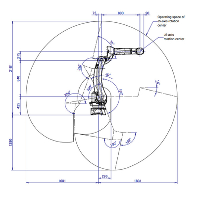 6 Achsen Industrie-Fanuc-Roboterarm M-20iD/25 mit CNGBS-Roboter-Positionierer für das Schweißen