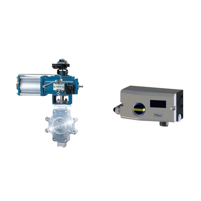Pneumatisches Ventil mit Spirax Sarco Smart Valve Positioner SP7-10-11 und Fisher 67CFR Filter Regulator