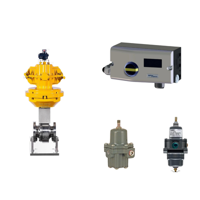 Pneumatisches Ventil mit Spirax Sarco Smart Valve Positioner SP7-10-11 und Fisher 67CFR Filter Regulator