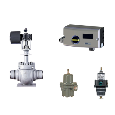 Pneumatisches Ventil mit Spirax Sarco Smart Valve Positioner SP7-10-11 und Fisher 67CFR Filter Regulator