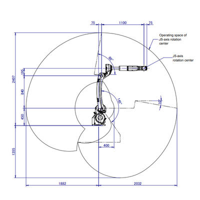M-10iD/8L Fanuc Roboterarm mit 2032MM Reichweite von 6 Achsen Roboterarm mit CNGBS Dressing Pack zum Schweißen