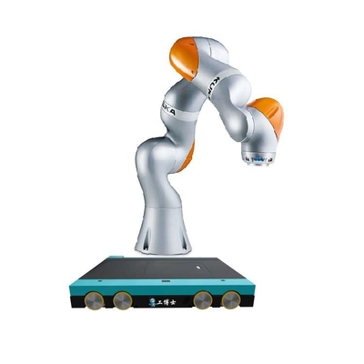 7 Achsen Kuka Roboterarm LBR Iiwa 14 R820 mit CNGBS Vierwege-Shuttle-Roboter für die Automatisierung