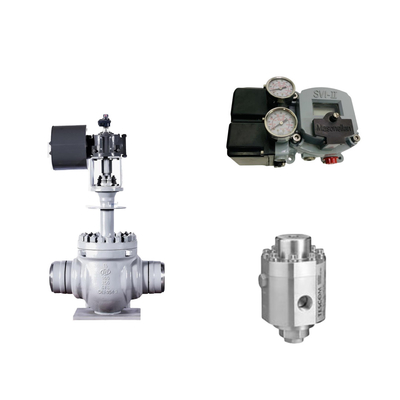 Pneumatisches Steuerventil mit Masoneilan SVI2-21123121 Positionierer und Tescom 26-1100 Druckregelventil