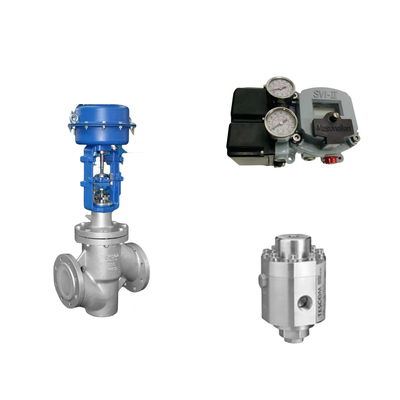 Pneumatisches Steuerventil mit Masoneilan SVI2-21123121 Positionierer und Tescom 26-1100 Druckregelventil