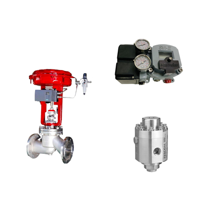 Pneumatisches Steuerventil mit Masoneilan SVI2-21123121 Positionierer und Tescom 26-1100 Druckregelventil