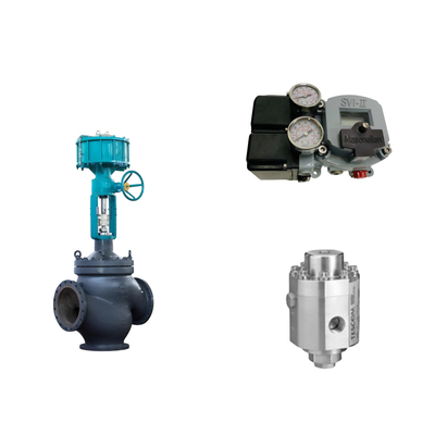 Pneumatisches Steuerventil mit Masoneilan SVI2-21123121 Positionierer und Tescom 26-1100 Druckregelventil