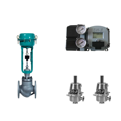 Pneumatisches Steuerventil mit Masoneilan SVI2-21123111 Positionierer und Fisher SR5 Druckregelventil