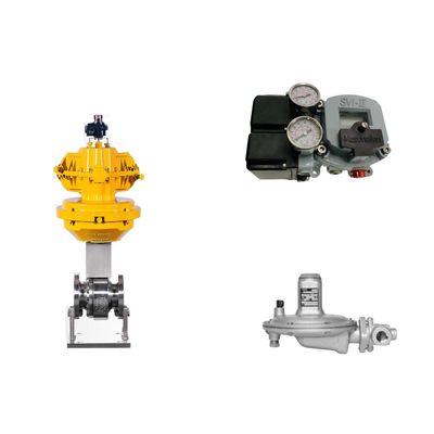 Pneumatisches Steuerventil mit Masoneilan SVI2-21123111 Positionierer und Fisher T205B Druckregelventil