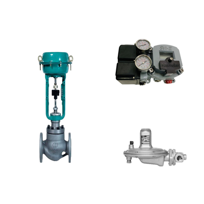 Pneumatisches Steuerventil mit Masoneilan SVI2-21123111 Positionierer und Fisher T205B Druckregelventil