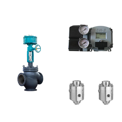 Pneumatisches Steuerventil mit Masoneilan SVI2-21123111 Positionierer und Tescom 26-1100 Druckregelventil