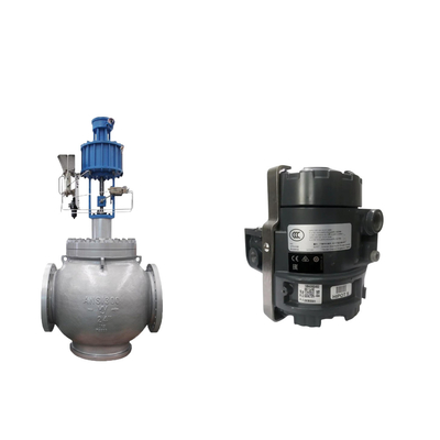 Globusventil mit Masoneilan SVI2-AP-Reihe Ventilpositionierer und Fisher 846 Elektro-Pneumatikwandler