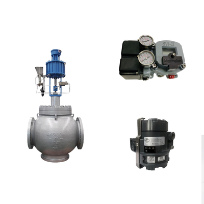 Globusventil mit Masoneilan SVI2-AP-Reihe Ventilpositionierer und Fisher 846 Elektro-Pneumatikwandler